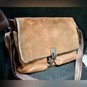 Danier | Medium Leather Messenger Shoulder Laptop Bag - Brown